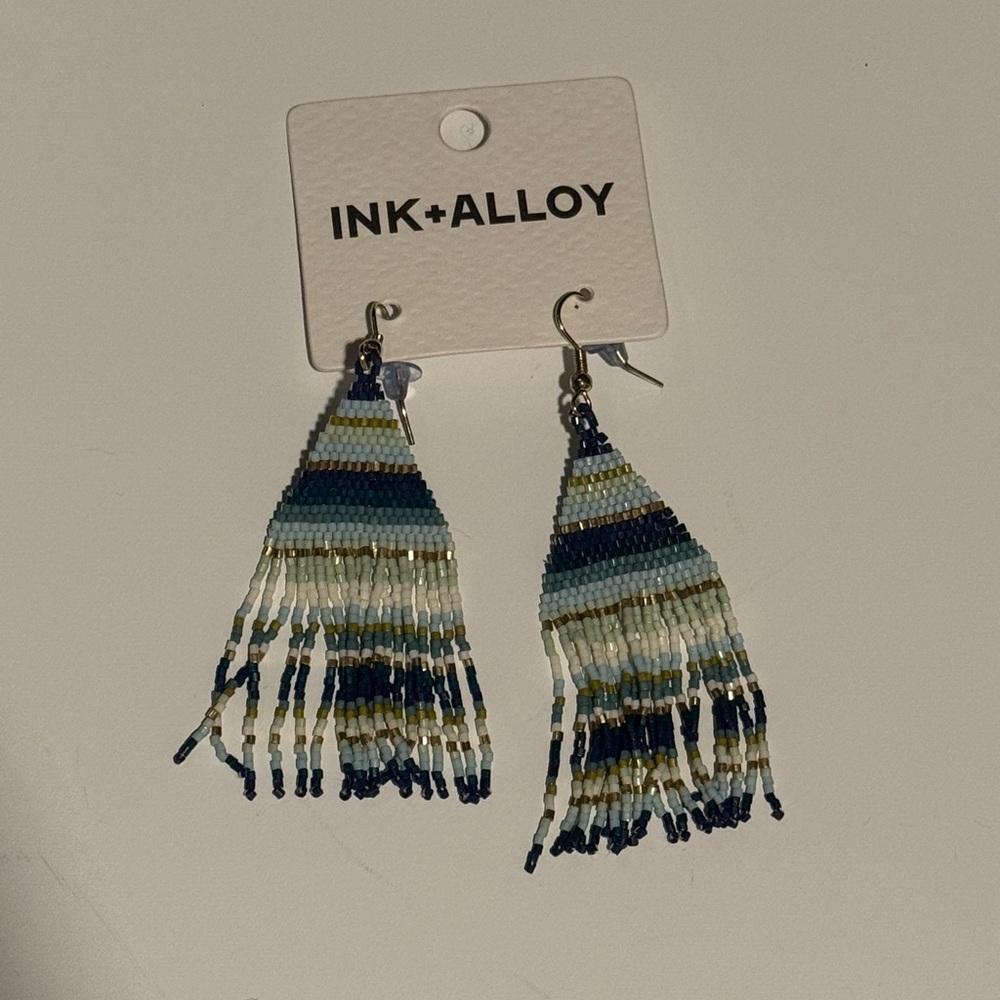 Ink & Alloy Lexie Beaded Fringe Earrings - Picture 3 of 4